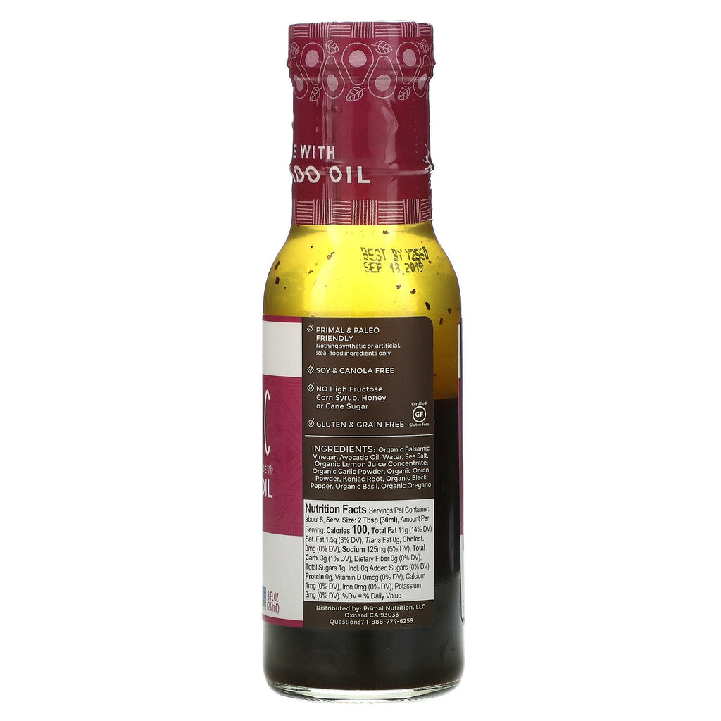 Primal Kitchen, Balsamico Vinaigrette &amp; Marinade, lavet med avocadoolie, 8 fl oz (237 ml)