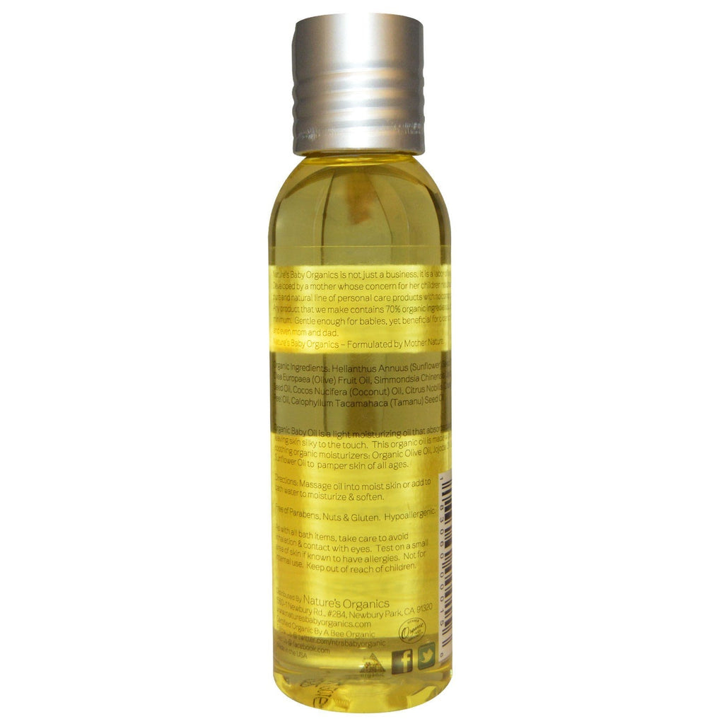 Nature's Baby s, , Massage & Baby Oil, Mandarin Coconut, 4 oz (113.4 g)