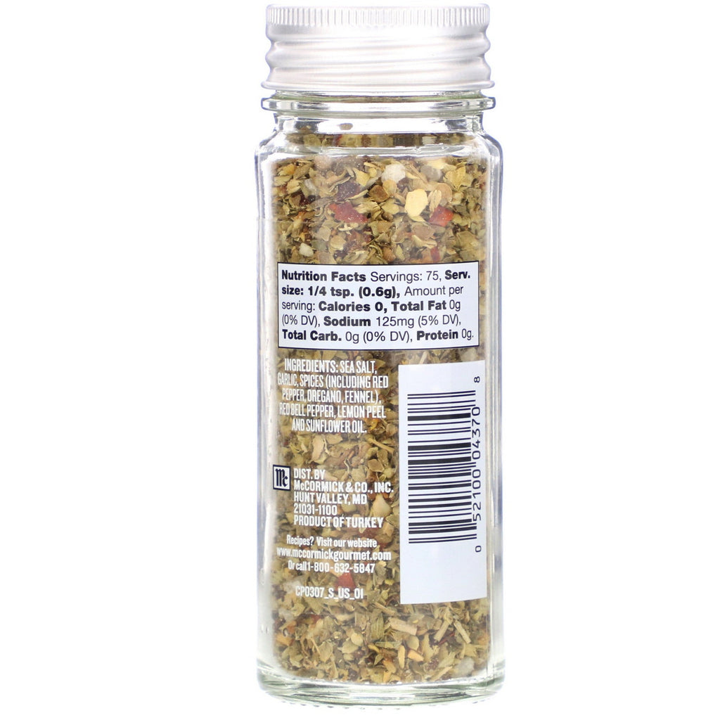 McCormick Gourmet Global Selects, Mezcla mediterránea de hierbas y sal, 1,62 oz (45 g)