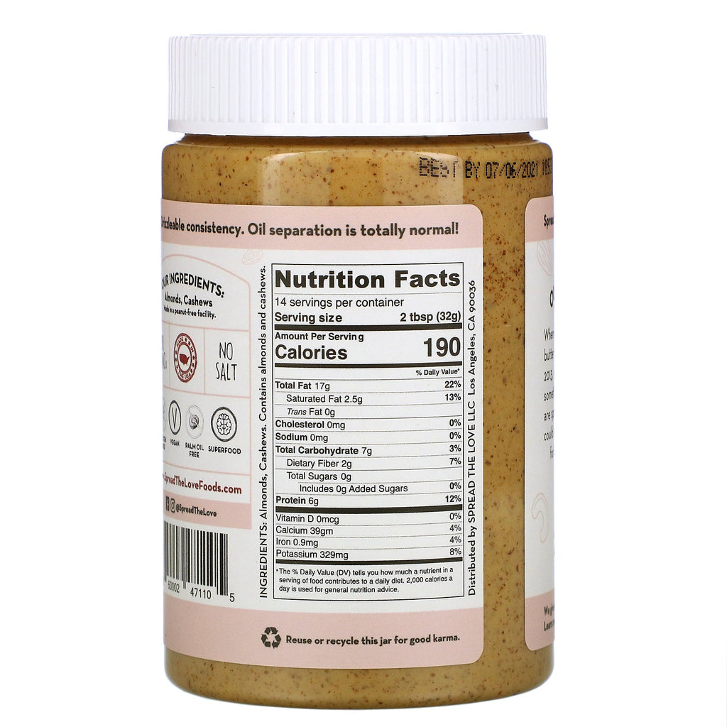 Spread The Love, Power Butter, Mandel Cashew, 16 oz (454 g)