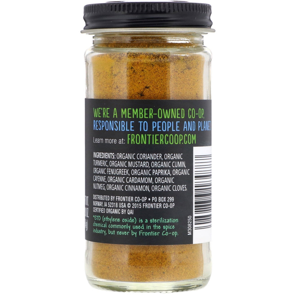 Frontier naturlige produkter, karrypulver, med koriander, gurkemeje og sennep, 1,90 oz (54 g)