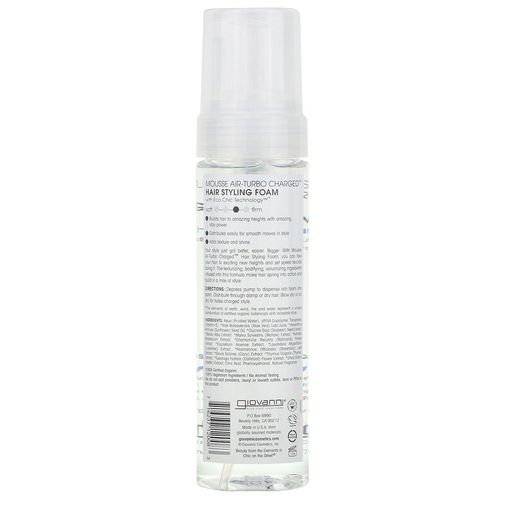 Giovanni, Mousse Air-Turbo Charged, hårstylingskum, 7 fl oz (207 ml)