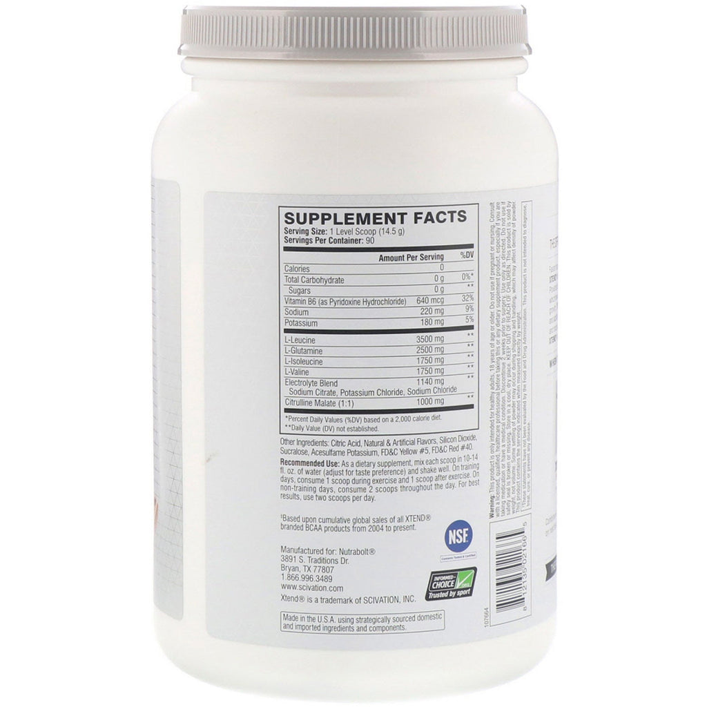 Xtend, The Original 7G BCAA, naranja sanguina italiana, 2,88 lb (1,31 kg)