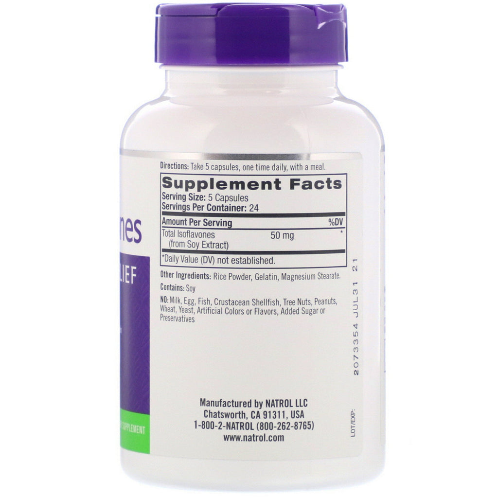 Natrol, sojaisoflavoner, 50 mg, 120 kapsler