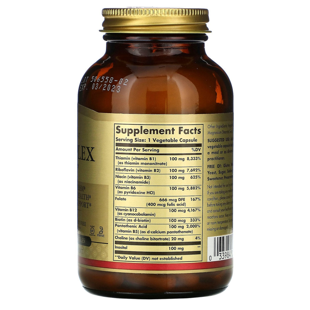 Solgar, B-Complex "100", 100 Vegetable Capsules