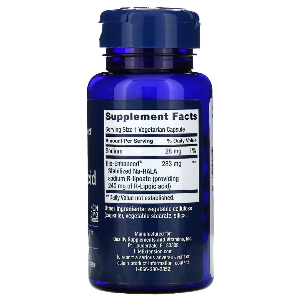 Life Extension, Ácido súper R-lipoico, 240 mg, 60 cápsulas vegetarianas