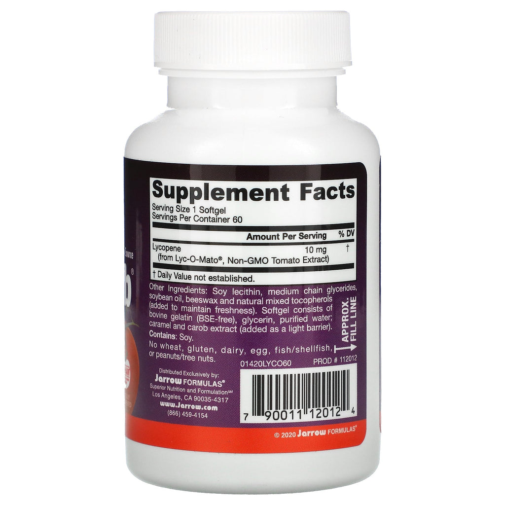 Jarrow Formulas, Lyco-Sorb Lycopen, 10 mg, 60 Softgels