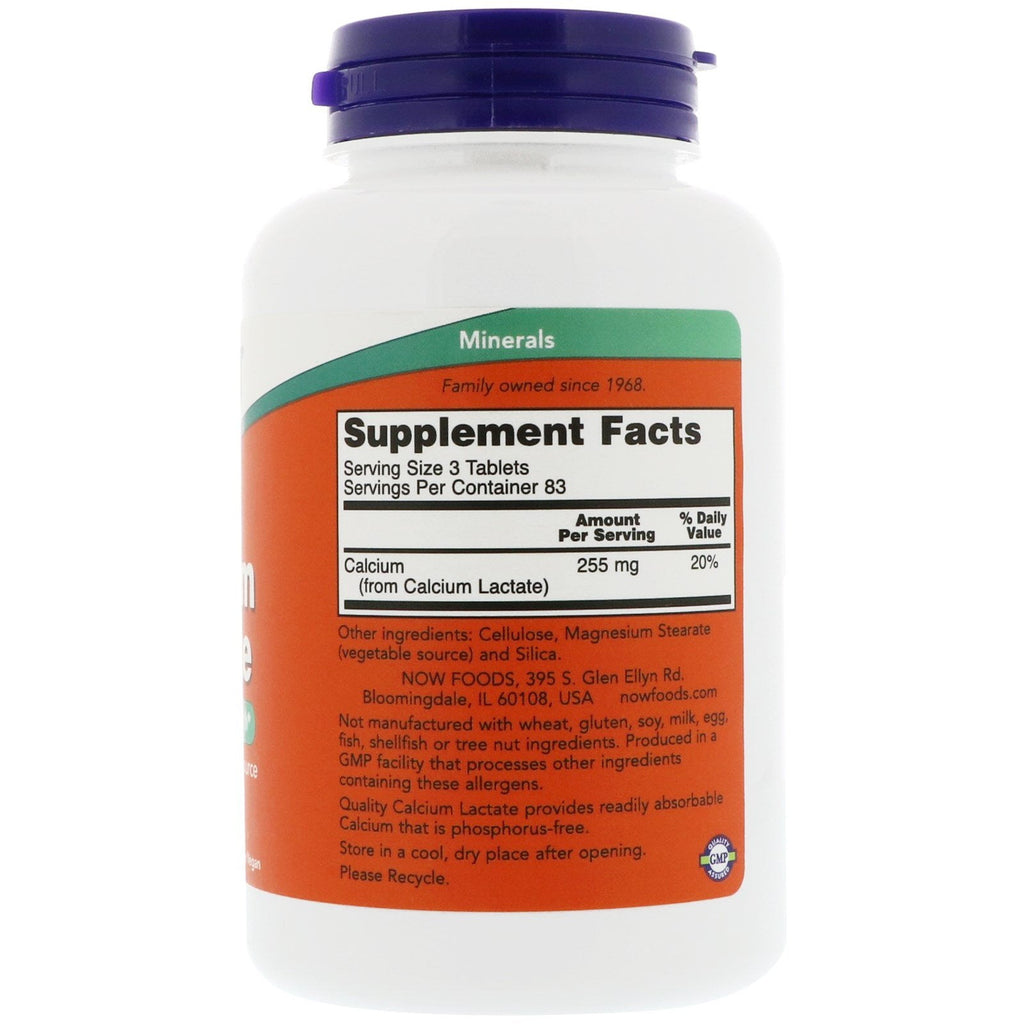 Now Foods, Calcium Lactate, 250 Tablets