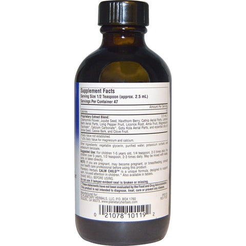 Planetary Herbals, Calm Child, Herbal Syrup, 4 fl oz (118.28 mL)