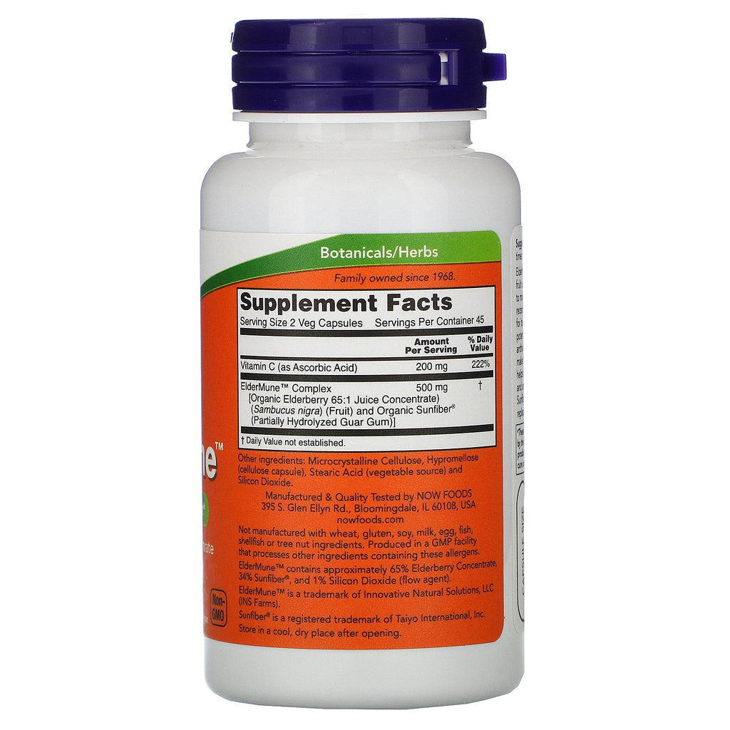 Now Foods, ElderMune, Immunsystem Support, 90 Veg Kapsler