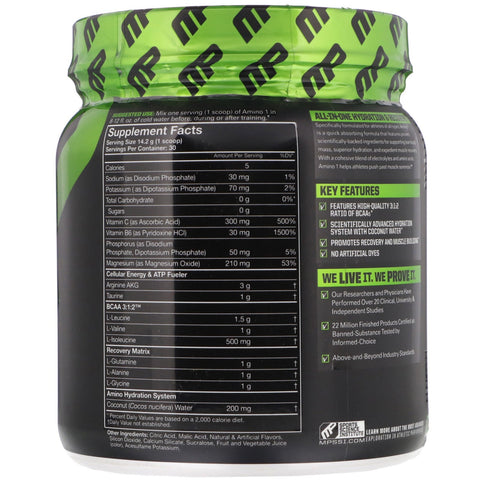 MusclePharm, Amino1, Hidratar + Recuperar, Ponche de frutas, 15 oz (426 g)