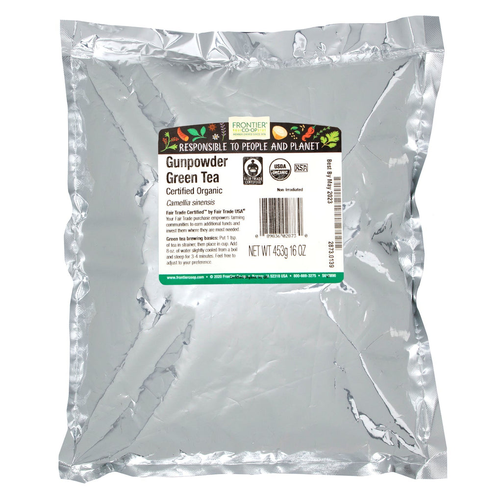 Frontier Natural Products, Krudtgrøn te, 16 oz (453 g)