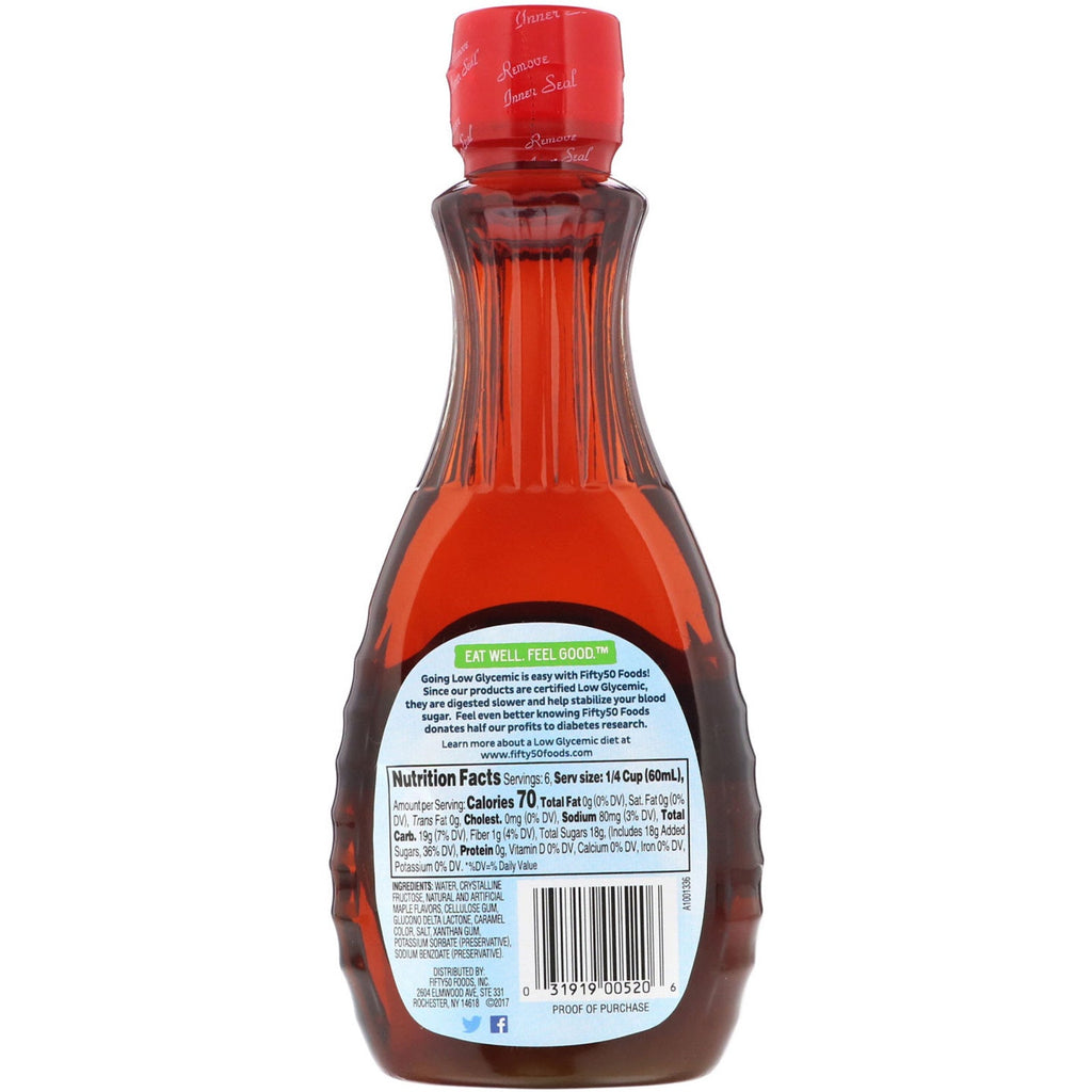 Fifty 50, original sirup, ahornsmag, 12 fl oz (355 ml)