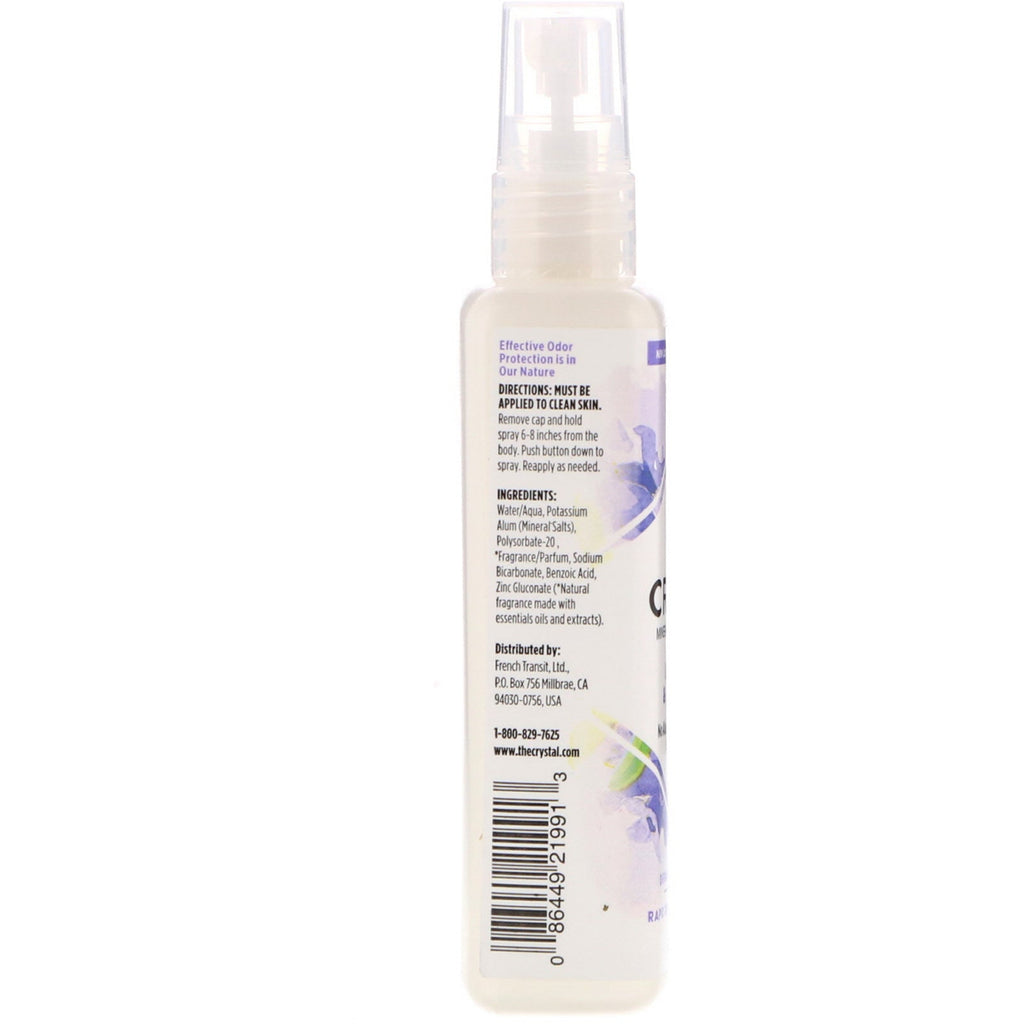 Crystal Body Deodorant, Mineral Deodorant Spray, Lavendel og hvid te, 4 fl oz (118 ml)
