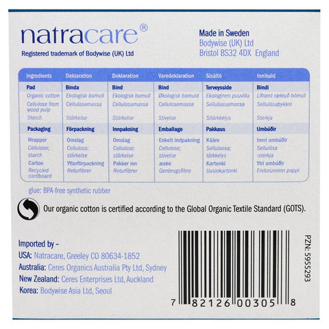 Natracare, Ultra Pads,  Cotton Cover, Regular, Normal, 14 Pads