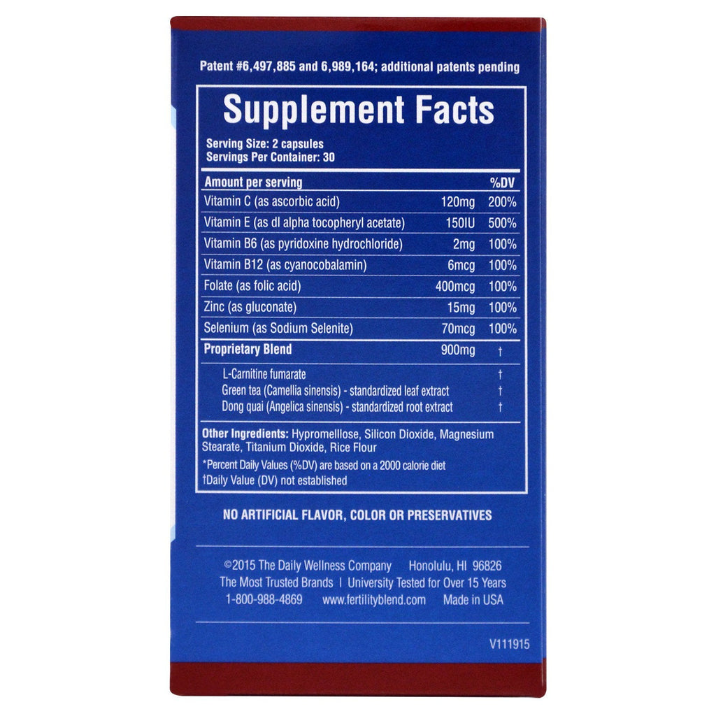 Daily Wellness Company, Fertilitetsblanding, Mænd, 60 Veggie-kapsler