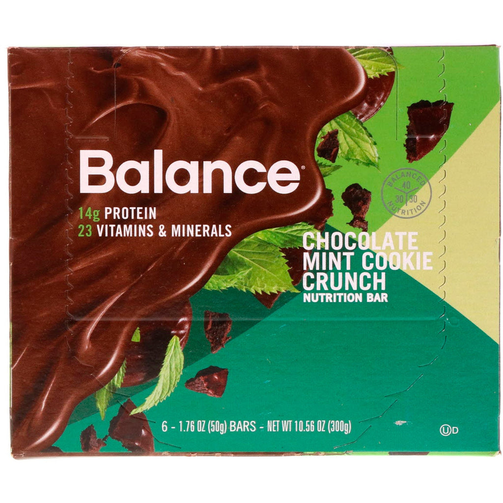 Balance Bar, Nutrition Bar, Chocolate Mint Cookie Crunch, 6 Bars, 1.76 oz (50 g) Each