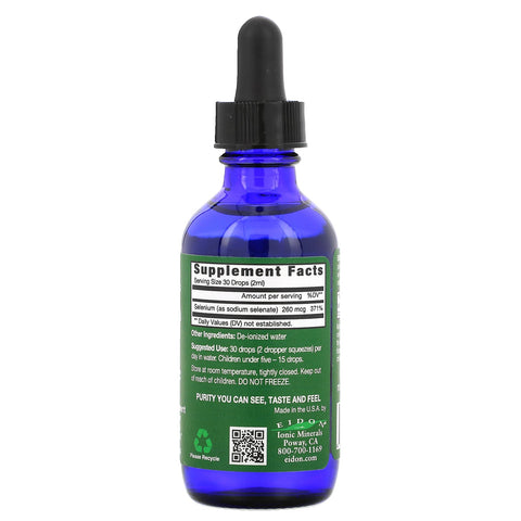 Eidon Mineral Supplements, Ionic Minerals, Selenium, Liquid Concentrate, 2 oz (60 ml)