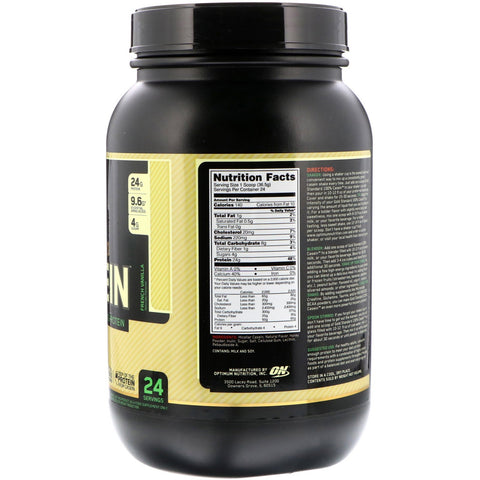 Optimum Nutrition, Gold Standard 100% Casein, Naturally Flavored, French Vanilla, 2 lbs (907 g)