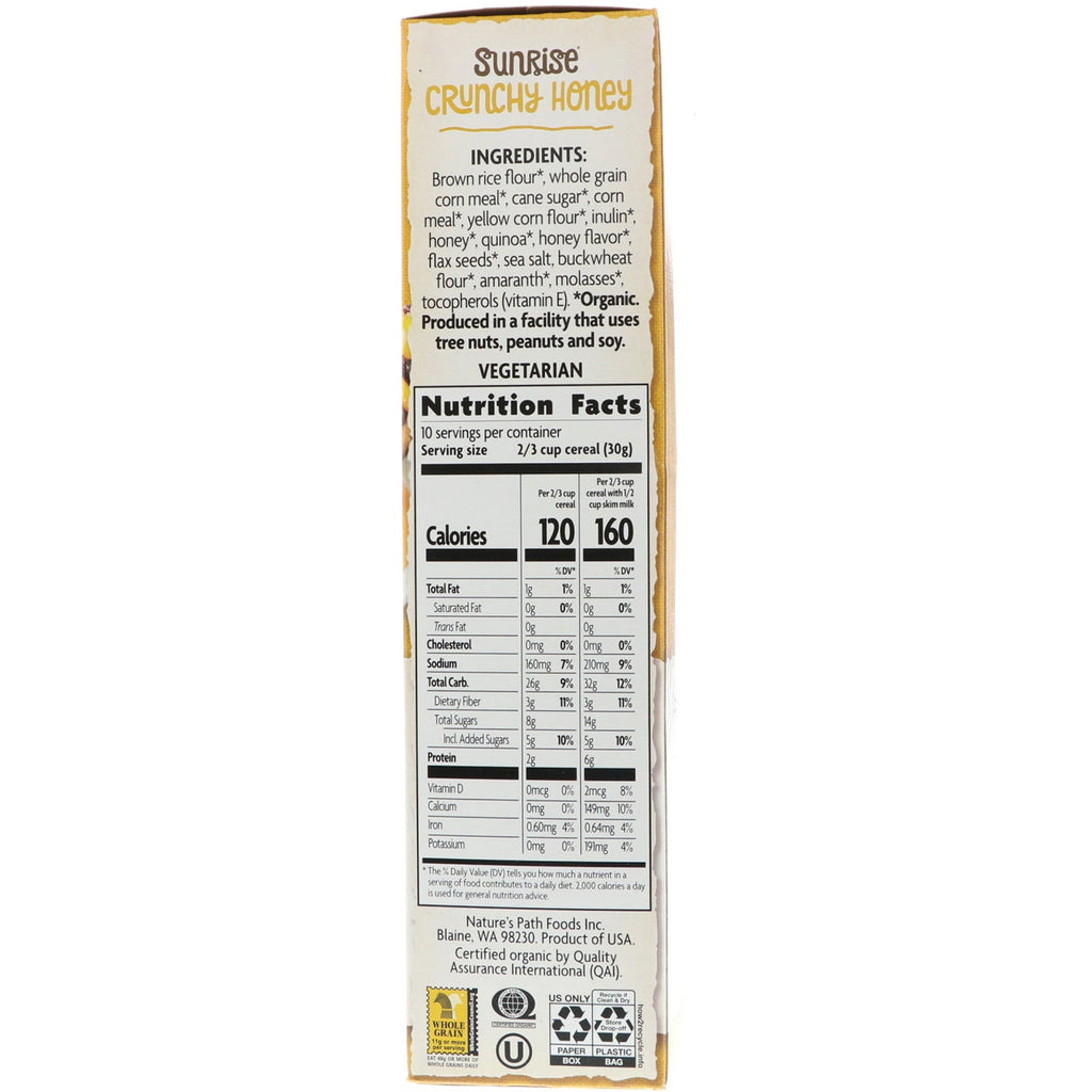 Nature's Path, Cereal crujiente de miel Sunrise, 300 g (10,6 oz)