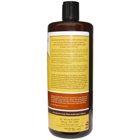 Dr. Woods, Almond Castile Soap with Fair Trade Shea Butter, 32 fl oz (946 ml)