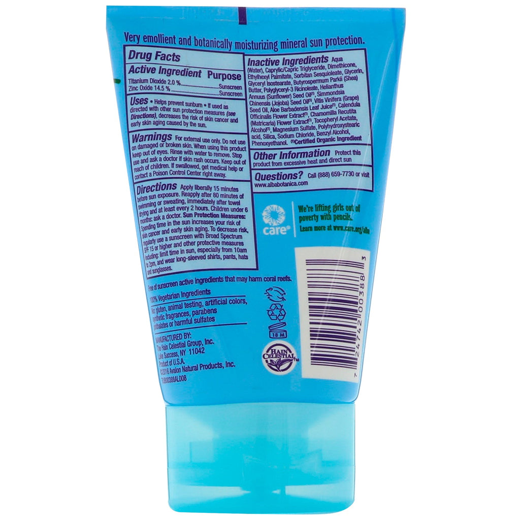 Alba Botanica, Mineral Sunscreen, Kids, SPF 30, 4 oz (113 g)