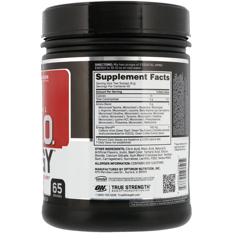 Optimum Nutrition, ESSENTIAL AMIN.O. ENERGY, Fruit Fusion, 1.29 lbs (585 g)