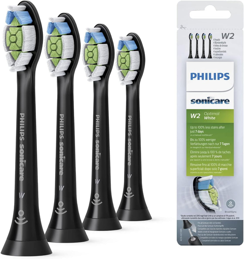 Philips Sonicare Brush Head | 4 Heads | W2 Optimal [black]