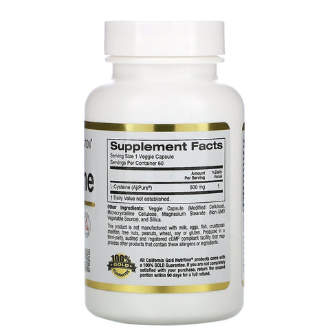 California Gold Nutrition, L-Cysteine, AjiPure, 500 mg, 60 Veggie Capsules