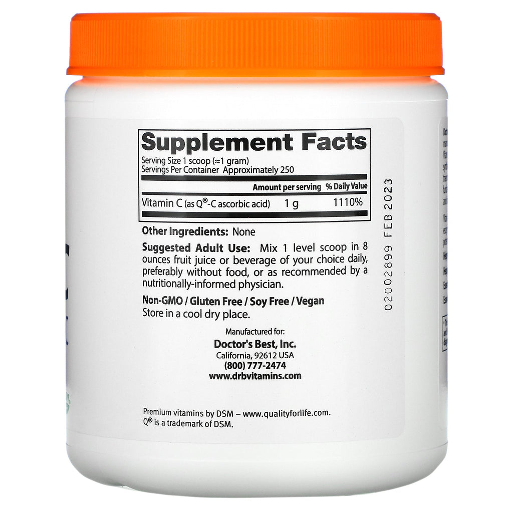 Doctor's Best, Pure Vitamin C Powder with Q-C, 8.8 oz (250 g)