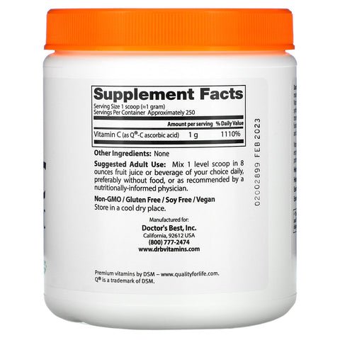 Doctor's Best, Pure Vitamin C Powder with Q-C, 8.8 oz (250 g)