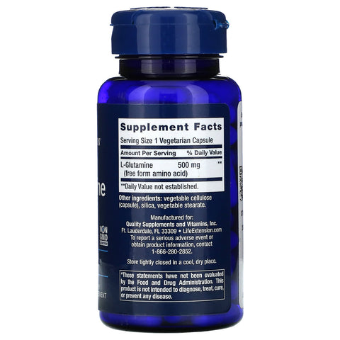 Life Extension, L-Glutamina, 500 mg, 100 cápsulas vegetarianas