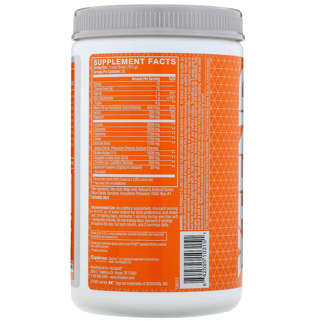 Xtend, Ripped, 7 g de BCAA, limonada de arándanos, 495 g (1,09 lb)