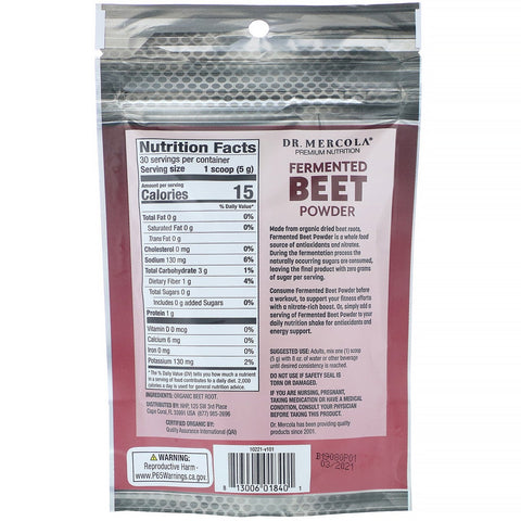 Dr. Mercola, Fermented Beet Powder, 5.29 oz (150 g)