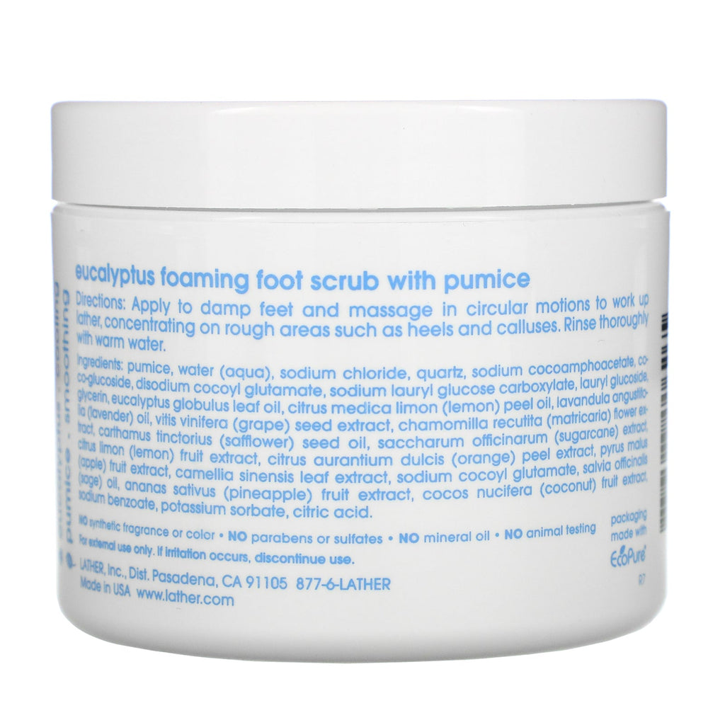 Skum, Eucalyptus-skummende fodscrub med pimpsten, 4 oz (113 g)