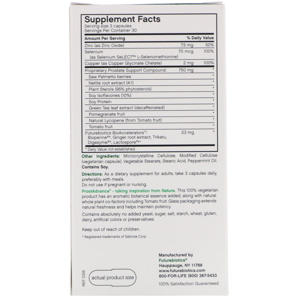FutureBiotics, ProstAdvance, naturlig prostatastøtte, 90 vegetariske kapsler