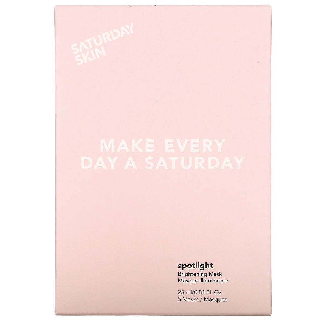 Saturday Skin, Spotlight, Brightening Mask, 5 Sheets, 0.84 fl oz (25 ml) Each