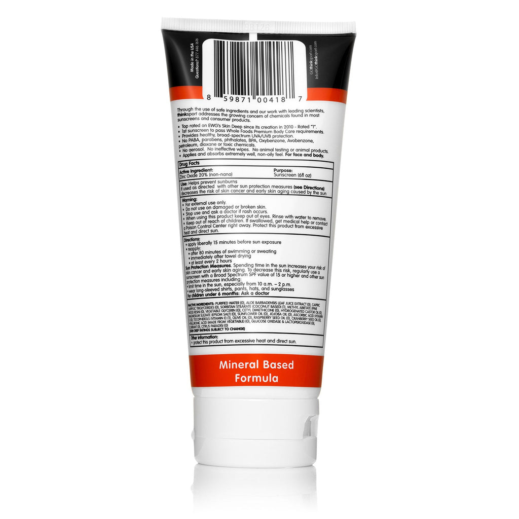 Think, Thinksport, Solcreme, SPF 50+, 6 fl oz (177 ml)