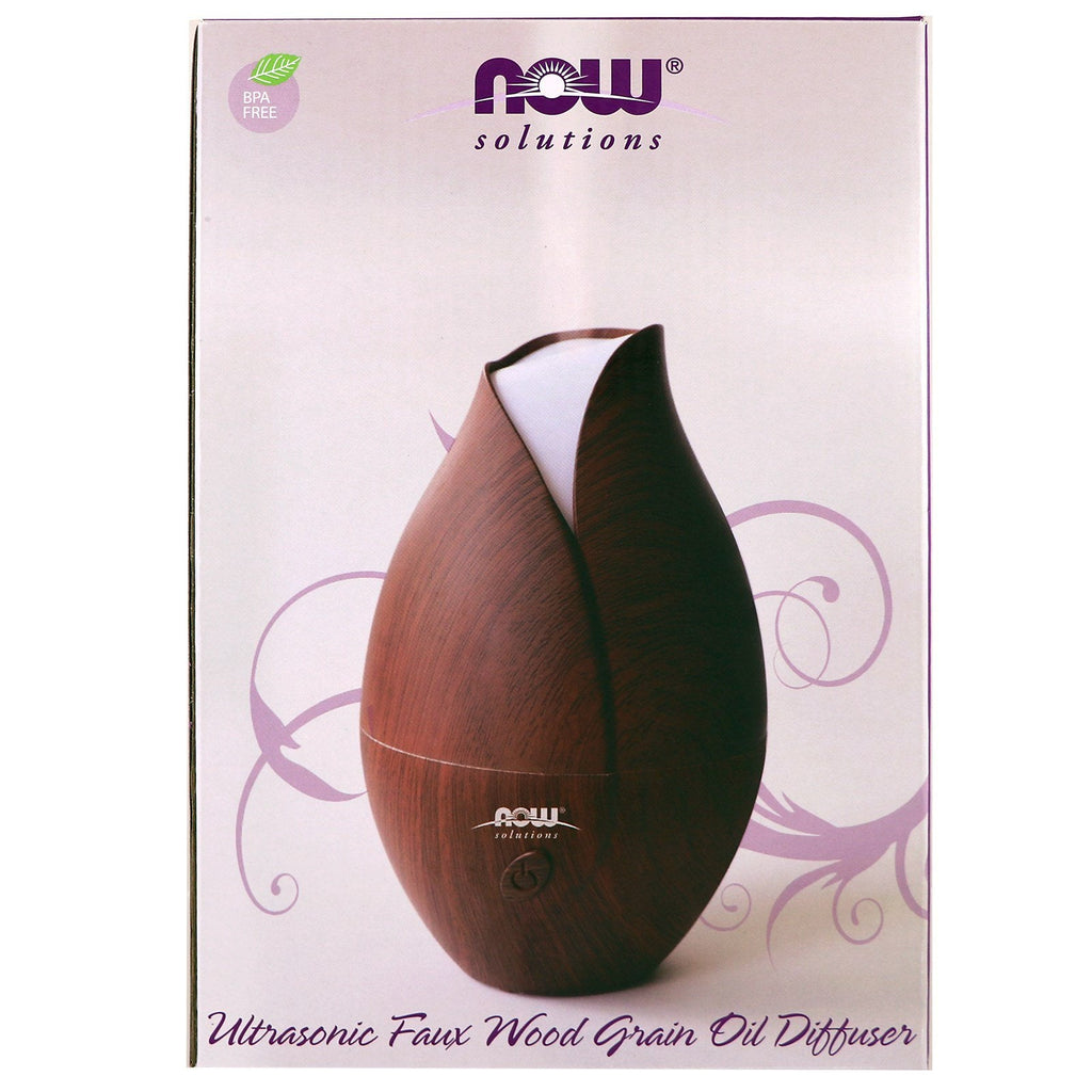 Now Foods, Solutions, Ultrasonic Faux Wood Grain Oil Diffuser, 1 Piece