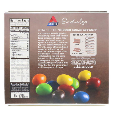 Atkins, Endulge, Chocolate Peanut Candies, 5 Packs, 1.2 oz (34 g) Each