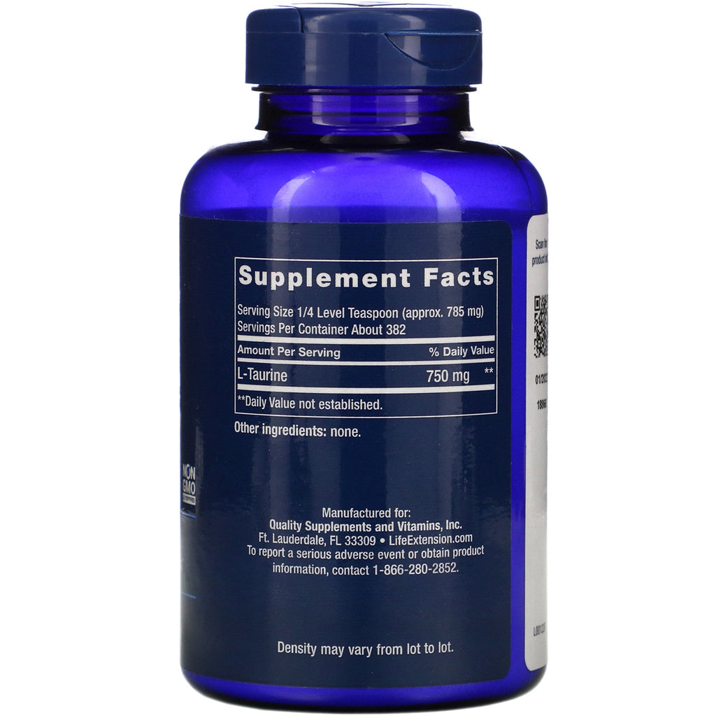 Life Extension, L-taurina en polvo, 300 g (10,58 oz)