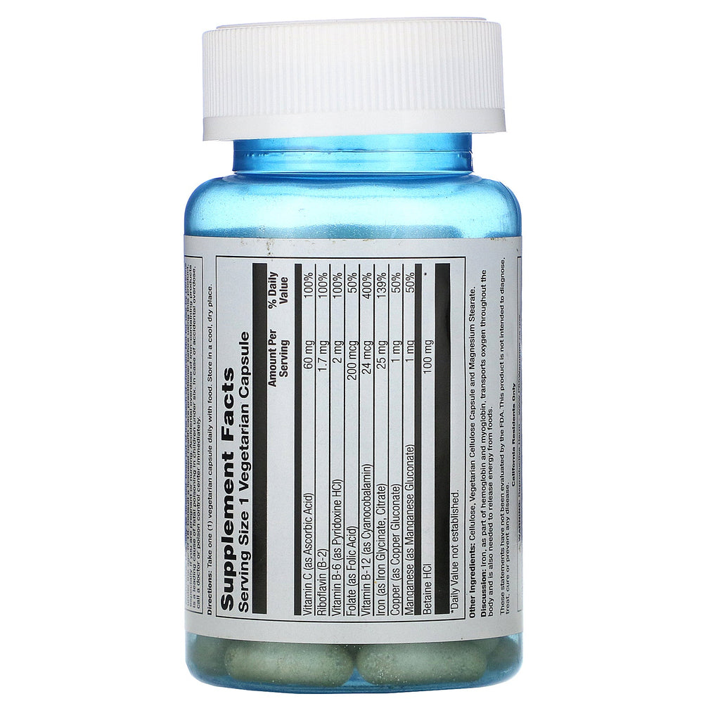 Naturens liv, jernkompleks, 25 mg, 50 vegetariske kapsler