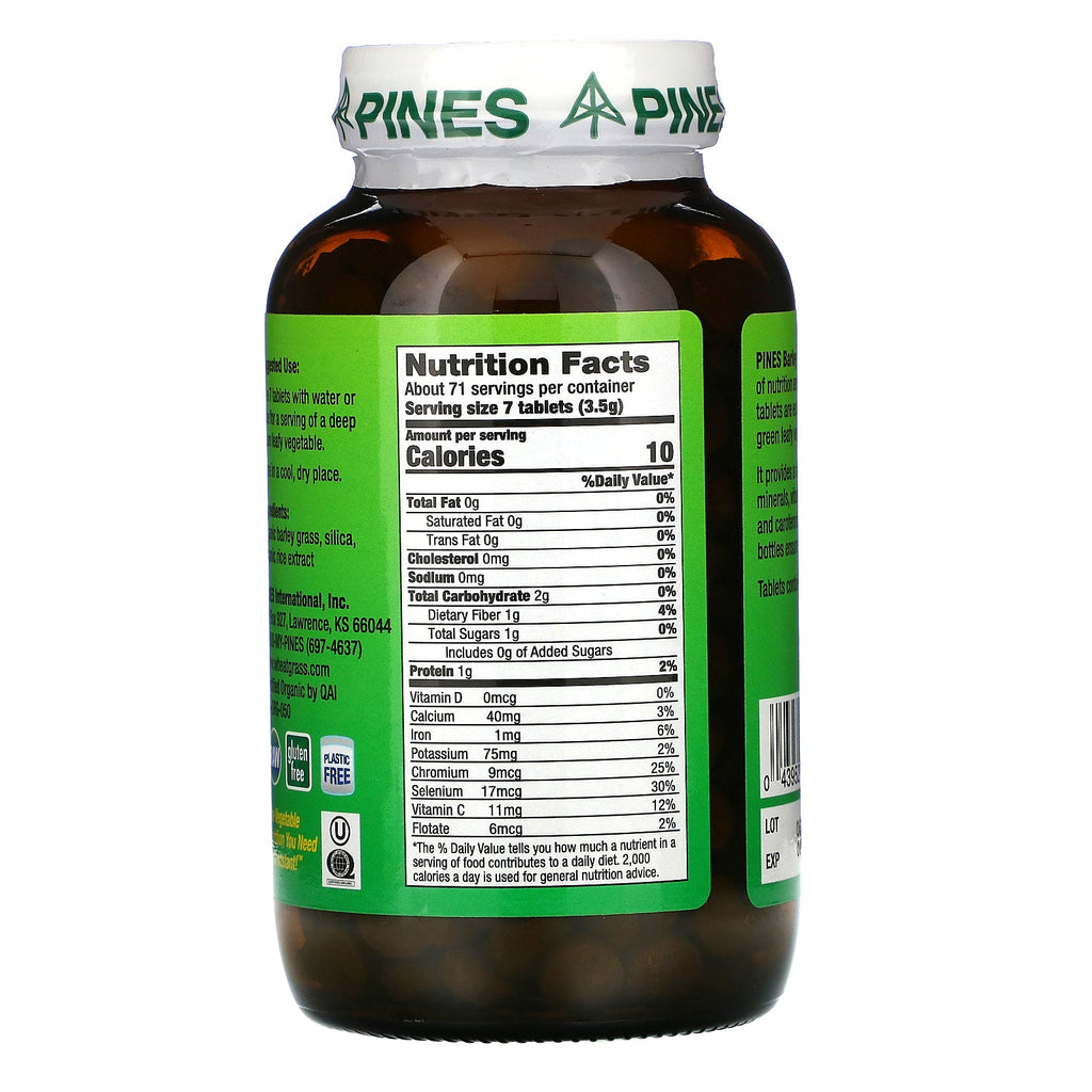 Pines International, Barley Grass, 500 Tablets