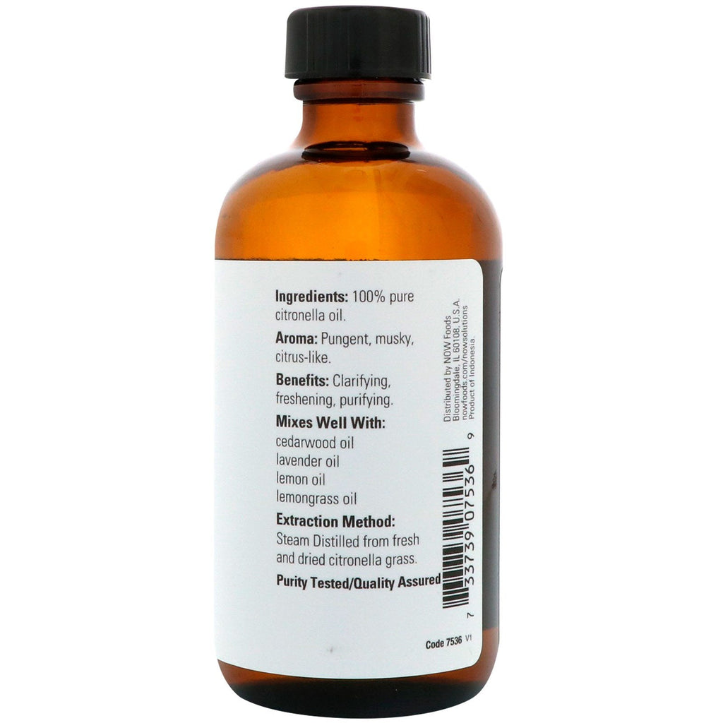 Now Foods, æteriske olier, Citronella, 4 fl oz (118 ml)