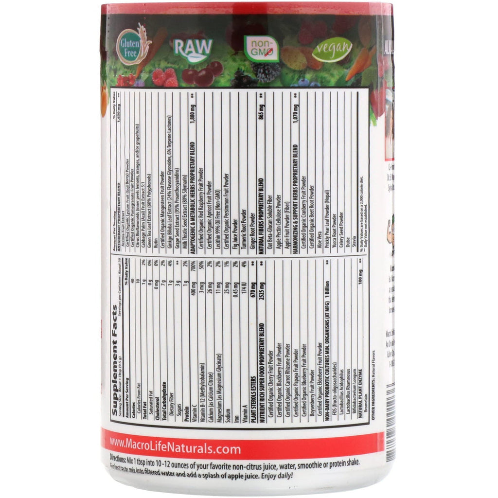 Macrolife Naturals, Miracle Reds, Superfood, Goji-Pomegranate-Acai-Mangosteen, 10 oz (283.5 g)