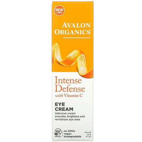 Avalon Organics, Eye Cream, Intense Defense with Vitamin C, 1 oz (29 g)