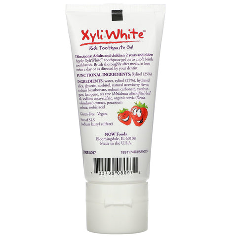 Now Foods, Solutions, XyliWhite, Kids Toothpaste Gel, Strawberry Splash, 3 oz (85 g)