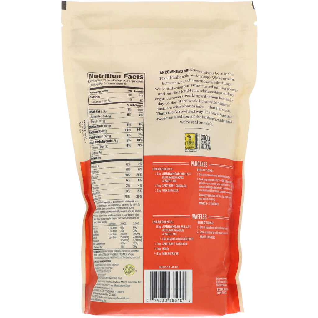 Arrowhead Mills, Buttermilk, Pancake & Waffle Mix, 1.6 lbs (737 g)