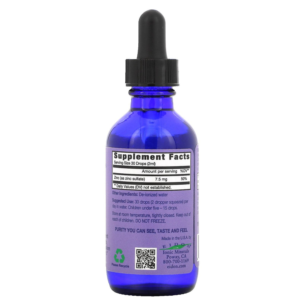 Eidon mineraltilskud, ioniske mineraler, zink, flydende koncentrat, 2 oz (60 ml)