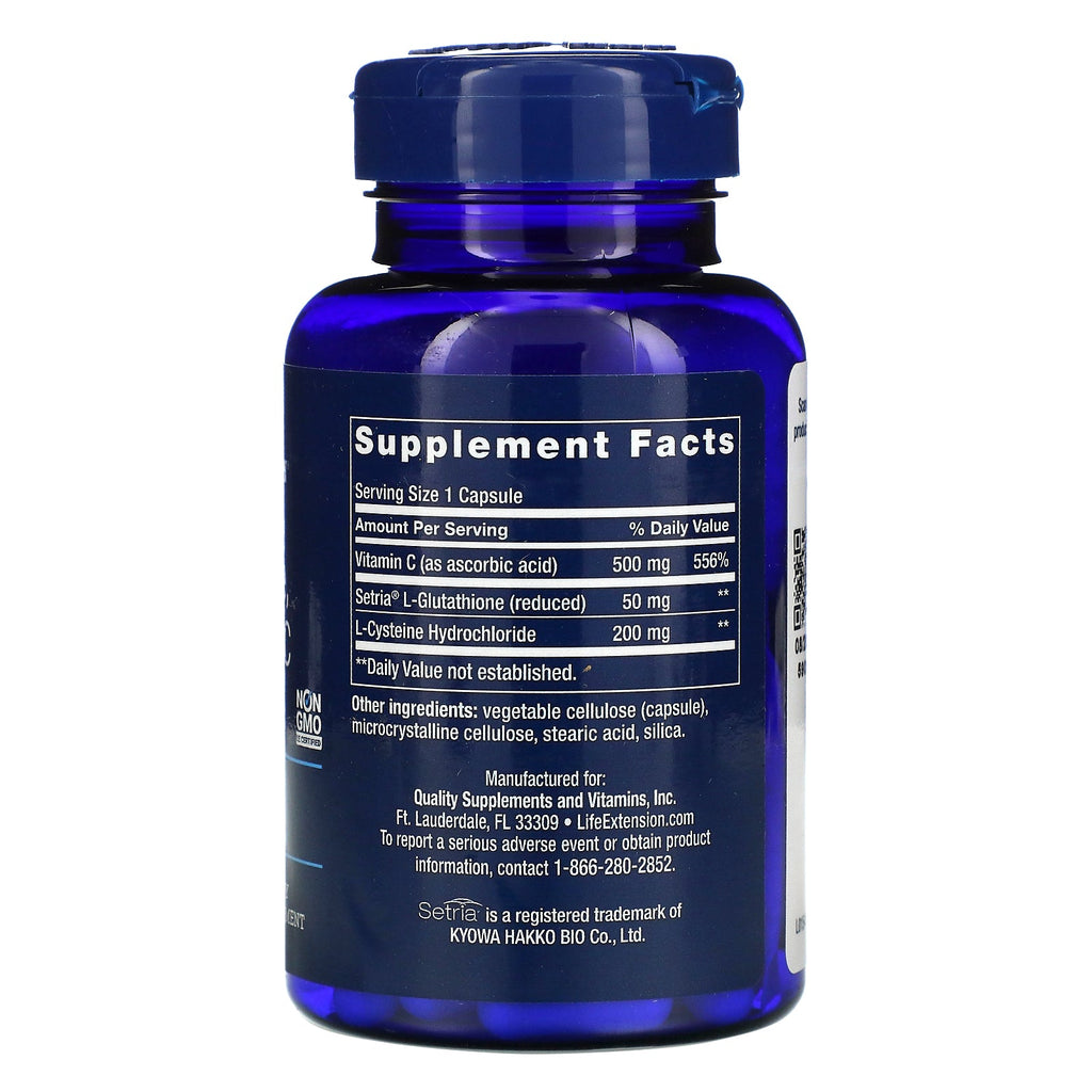 Life Extension, Glutatión, Cisteína y C, 100 Cápsulas